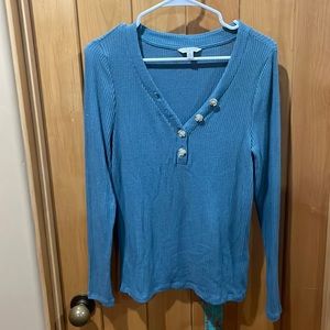 Lucky Brand Ribbed Long Sleeve Shirt